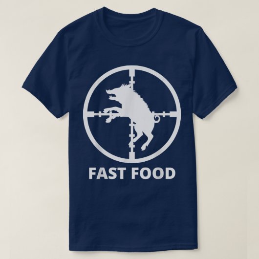 ファーストフード野生イノシシ狩り豚のハンター用狩り Tシャツ (デザイン正面)