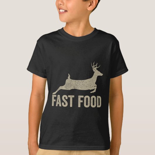 ファーストフード鹿ハンター – おもしろい狩りティー Tシャツ (正面)