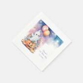 ファーストブデイお祝い-幽霊&パンプキン スタンダードカクテルナプキン (角)