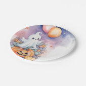 ファーストブデイお祝い-幽霊&パンプキン ペーパープレート (アングル)