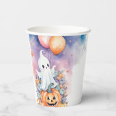 ファーストブデイお祝い-幽霊&パンプキン 紙コップ (裏面)