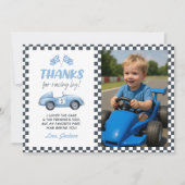 ファーストブルーレースカー2ndバースデーフォト サンキューカード (正面)