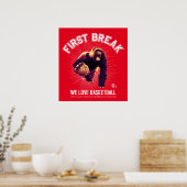 ファーストブレイク、ラブバスケットボール、ゴリラ(白いver.) ポスター (キッチン)