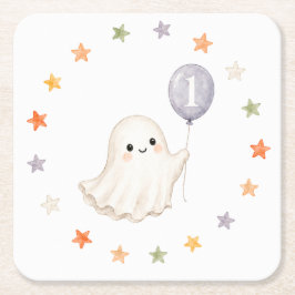 ファーストブーゴースト|ハロウィン 初めての誕生日 スクエアペーパーコースター