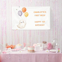ファーストブー・ゴースト|ハロウィン 初めての誕生日 横断幕