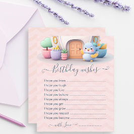 ファーストベビーガール誕生日ウィッシュカード