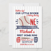 ファーストベースボール誕生日招待状 招待状 (正面)