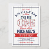 ファーストベースボール誕生日招待状 招待状 (正面)