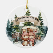 ファーストホリデーRVキャンピングカップル新婚 セラミックオーナメント (正面)