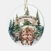 ファーストホリデーRVキャンピングカップル新婚 セラミックオーナメント (左)