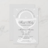 ファーストホリーコミュニオンシャリスグレー 招待状 (正面/裏面)