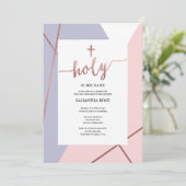 ファーストホリーコミュニオン招待状ガール、バラ金ゴールド 招待状 (スタンド正面)