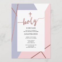 ファーストホリーコミュニオン招待状ガール、バラ金ゴールド