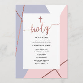 ファーストホリーコミュニオン招待状ガール、バラ金ゴールド 招待状