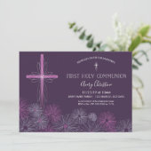 ファーストホリーコミュニオン招待状-ガールズフローラ 招待状 (スタンド正面)