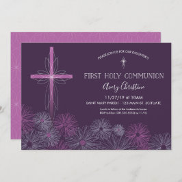 ファーストホリーコミュニオン招待状-ガールズフローラ 招待状