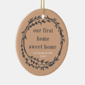 ファーストホームスウィートホームニューパーソナライズされたハウス セラミックオーナメント (右)