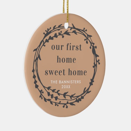 ファーストホームスウィートホームニューパーソナライズされたハウス セラミックオーナメント (右)