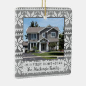 ファーストホームスノーフレークセーターの写真パーソナライズされた セラミックオーナメント (右)