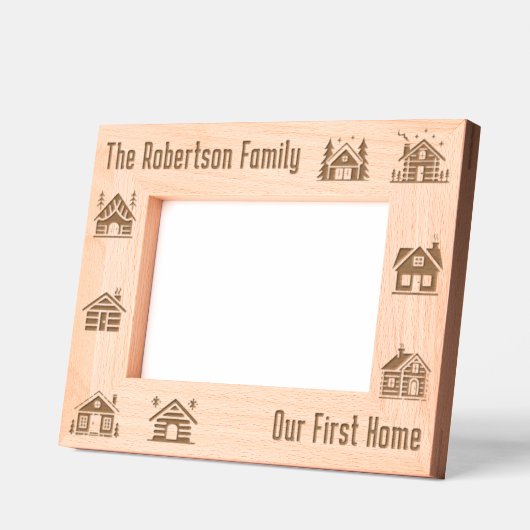 ファーストホームニューハウスカスタムファミリー名5x7 レーザー彫刻フレーム (左)