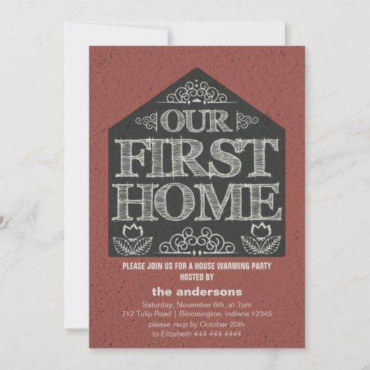 ファーストホームハウスウォーミングパーティー 招待状 (正面)