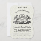 ファーストホーリーコミュニオンエンジェルホワイトレース招待状 招待状 (正面)