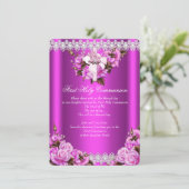 ファーストホーリーコミュニオンガールズホットピンクパールレース 招待状 (スタンド正面)