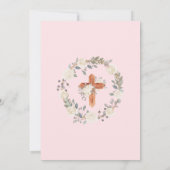 ファーストホーリーコミュニオンガール赤面ピンクチャリス 招待状 (裏面)