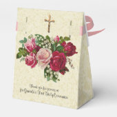 ファーストホーリーコミュニオンクロスバラベージュ色レースデザイン フェイバーボックス (裏面サイド)