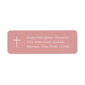 ファーストホーリーコミュニオンクロスピンク差出人住所 ラベル (正面)