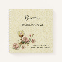 ファーストホーリーコミュニオンシャリスホストピンクフラワーズ ノートブック