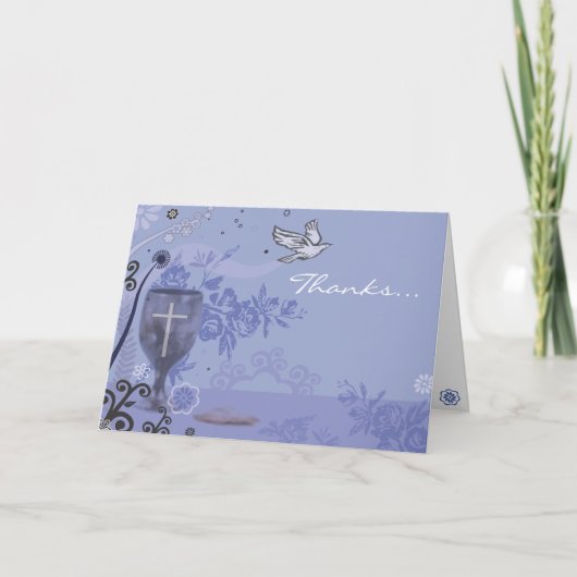 ファーストホーリーコミュニオンチャリスドーヴサンキューカード サンキューカード (正面)