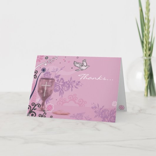 ファーストホーリーコミュニオンチャリスドーヴサンキューカード サンキューカード (正面)