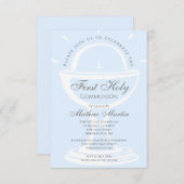 ファーストホーリーコミュニオンチャリスブルーボーイ 招待状 (正面/裏面)