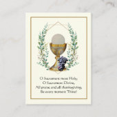 ファーストホーリーコミュニオンチャリスホスト祈りの言葉 名刺 (正面)