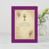 ファーストホーリーコミュニオンチャリス&ブドウ 招待状 (スタンド正面)