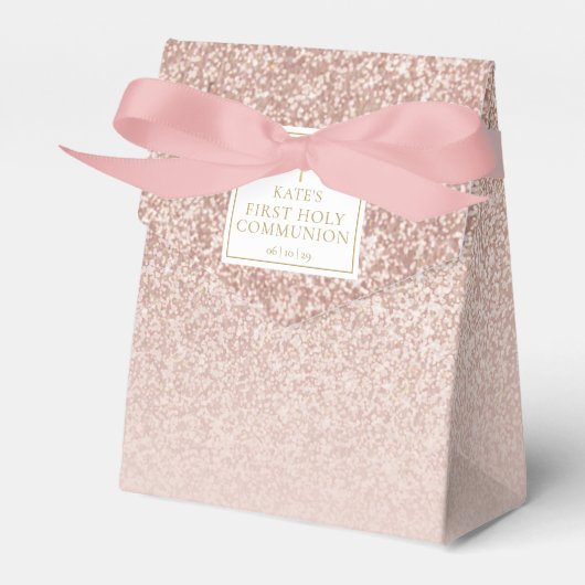 ファーストホーリーコミュニオンバラ金ゴールドグリッター フェイバーボックス (正面サイド)