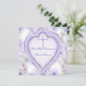 ファーストホーリーコミュニオンパープルピンクハートガール2 招待状 (スタンド正面)