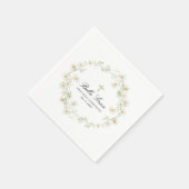 ファーストホーリーコミュニオンホワイトデイジーカスタムフローラ スタンダードカクテルナプキン (角)