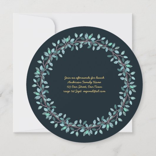 ファーストホーリーコミュニオンボーイズブルーリース招待状 招待状 (裏面)