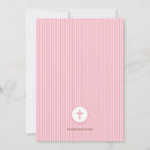 ファーストホーリーコミュニオン招待状チャリスガールピンク 招待状 (裏面)