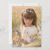 ファーストホーリーコミュニオン秋ピンクブルゴーニュフローラ 招待状 (裏面)