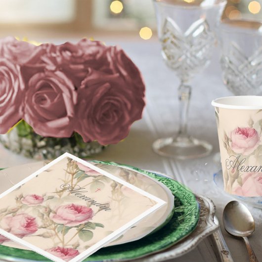 ファーストホーリーコミュニョカスタムンシルバーカラーバラ スタンダードカクテルナプキン