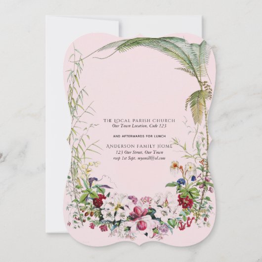 ファーストホーリーコミューニオンガールズピンクフローラ招待状 招待状 (裏面)