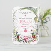 ファーストホーリーコミューニオンガールズピンクフローラ招待状 招待状 (スタンド正面)