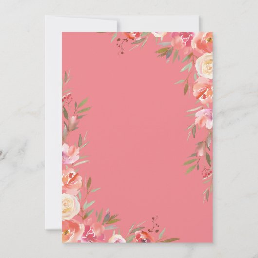 ファーストホーリーコミューニオンガールピンクフローラクロス 招待状 (裏面)