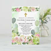 ファーストホーリーコミューニオングリーンアジサイフローラ 招待状 (スタンド正面)