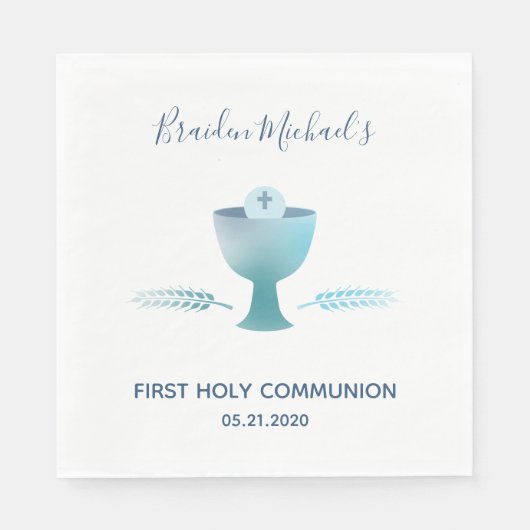 ファーストホーリーコミューニオンパーティー – ディナーナプキンカスタム, スタンダードランチョンナプキン (正面)