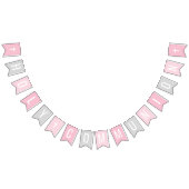 ファーストホーリーコミューニオンピンクグレーガールお祝い バンティングフラッグ (全)