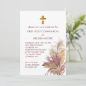 ファーストホーリーコミューニオンフォトピンクパンパスエレガンス 招待状 (スタンド正面)